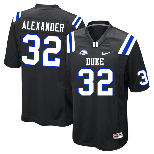 Men #32 Jalen Alexander Duke Blue Devils College Football Jerseys Sale-Black